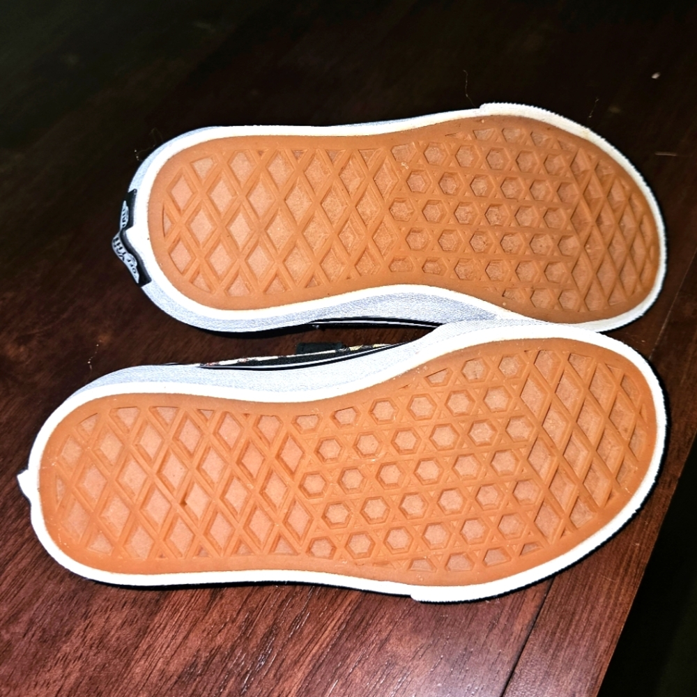 Vans Kids Black Sneakers with Leopard Accents - Picture 5 of 6